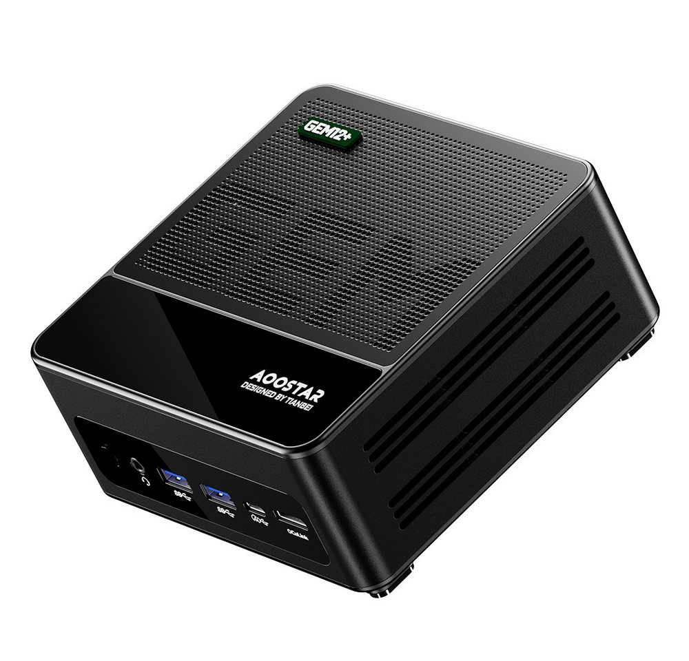 AOOSTAR GEM12+ AMD R7 Pro 8845HS, 8 Kerne, max. 5,1 GHz, 32 GB + 1 TB Mini-PC (AMD AMD Ryzen 7 Pro 8845HS, Radeon 780M, 32 GB RAM, 1024 GB SSD, HDMI2.1 + DP1.4+ USB4 + Type-C + Oculink) von AOOSTAR