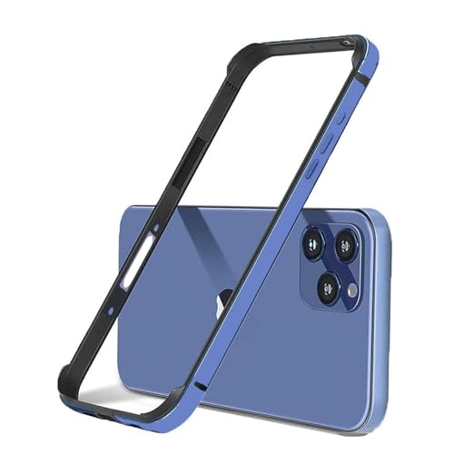 Schutzhülle für iPhone 16 mit Aluminiumrahmen, schlanke Schutzhülle mit weicher Innenstoßstange, erhöhtem Kantenschutz (blau, für iPhone 16) von AOPNN