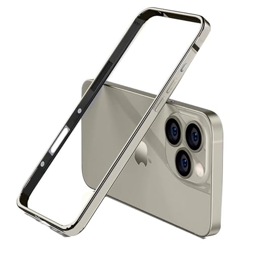 Schlanke Hartschale für iPhone 16 ProMax, Aluminiumrahmen, Metallrahmen, weiche Innenstoßstange, erhöhter Kantenschutz (graues Titan, für iPhone 16 Pro Max) von AOPNN