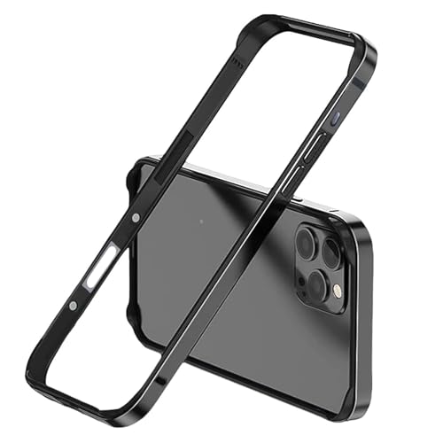 Hartschalen-Schutzhülle für iPhone 16, Aluminiumrahmen, schlanke Schutzhülle mit weicher Innenstoßstange, erhöhtem Kantenschutz (schwarz, für iPhone 16) von AOPNN