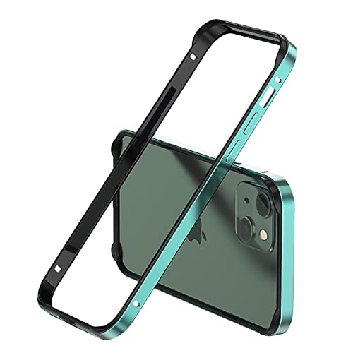 Aluminiumrahmen Metall Bumper Frame Slim Hard Case Cover für iPhone 13/13 Pro, Metallrahmen-Rüstung mit weichem Innenstoßdämpfer, erhöhter Kantenschutz (grün 6,1 Zoll iPhone 13 oder Pro) von AOPNN