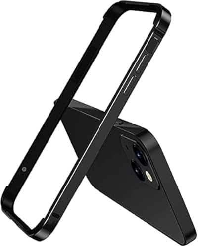 AOPNN Schlanke Hartschale für iPhone 13 Pro Max mit Aluminiumrahmen, Metallrahmen mit weicher Innenstoßstange, erhöhtem Kantenschutz (schwarz, für iPhone 13 Pro Max 6,7 Zoll) von AOPNN
