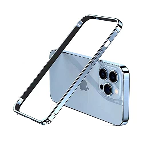 Aluminiumrahmen Metall Bumper Rahmen Slim Hard Case Cover für iPhone 13 Bumper Case/iPhone 13 Pro Bumper Case Cover Blau für 15.5 cm (6.1 Zoll), Metallrahmen Armor mit weichem Innenstoßschutz von AOPNN