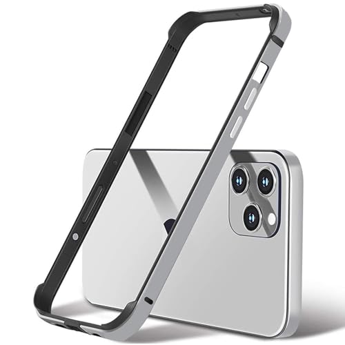 AOPNN Schlanke Hartschale für iPhone 15 Pro Max, Aluminiumrahmen, Metallrahmen, weiche Innenstoßstange, erhöhter Kantenschutz (Titan, 17 cm (6,7 Zoll) iPhone 15 Pro Max) von AOPNN