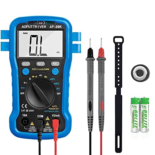 Digital Multimeter AP-39K Auto Ranging 4000 Counts Tester Measures AC/DC Voltage, Current, Resistance, Capacitance, Diode Test, Frequency with NCV, Continuity Buzzer & Backlight von AOPUTTRIVER