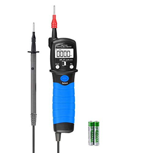 Digital Multimeter Durchgangsprüfer Spannungsprüfer, 6000 Counts Stromprüfer AP-38C Duspol Spannungsprüfer Ohmmeter AC/DC Voltmeter/Widerstand/Diode/Kapazität, Datenhaltung & Taschenlampe（Blau） von AOPUTTRIVER