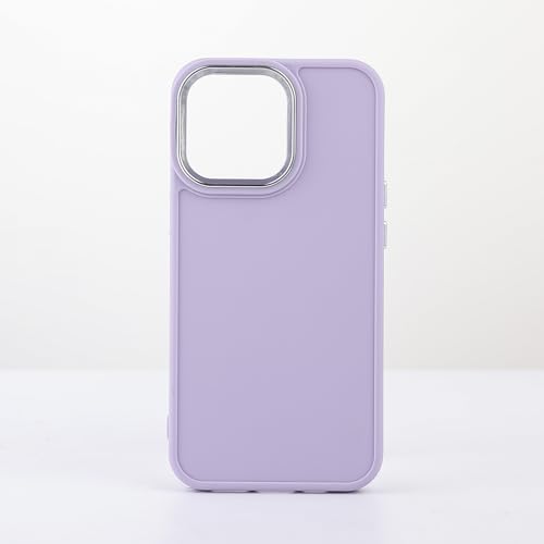 AOQING Schutzhülle für iPhone 15 Plus, vollständig bedeckt, aus weichem Gel, Gummi, mit einfarbigem galvanisiertem Linsenring, Violett von AOQING