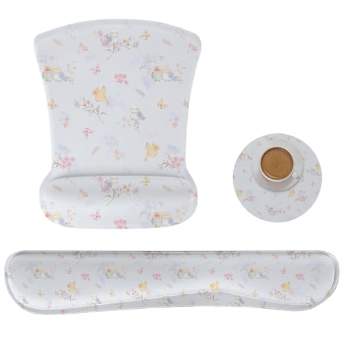 AORTDES Ergonomisches Memory-Foam-Tastatur-Mauspad-Set mit Handgelenkauflage, rutschfestes Hand-/Handgelenkkissen für Laptop/Notebook/Desktop/Computer/Gaming/Büro, einfaches Tippen und von AORTDES