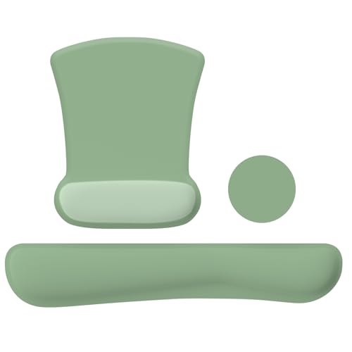 AORTDES Ergonomisches Memory-Foam-Tastatur-Mauspad-Set mit Handgelenkauflage, rutschfestes Hand-/Handgelenkkissen für Laptop/Notebook/Desktop/Computer/Gaming/Büro, einfaches Tippen und von AORTDES