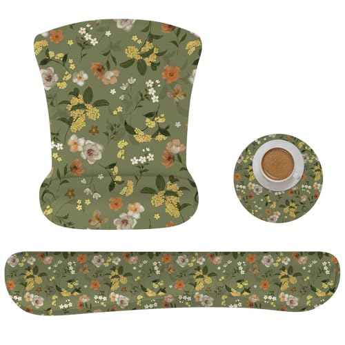 AORTDES Ergonomisches Memory-Foam-Tastatur-Mauspad-Set mit Handgelenkauflage, rutschfestes Hand-/Handgelenkkissen für Laptop/Notebook/Desktop/Computer/Gaming/Büro, einfaches Tippen und von AORTDES
