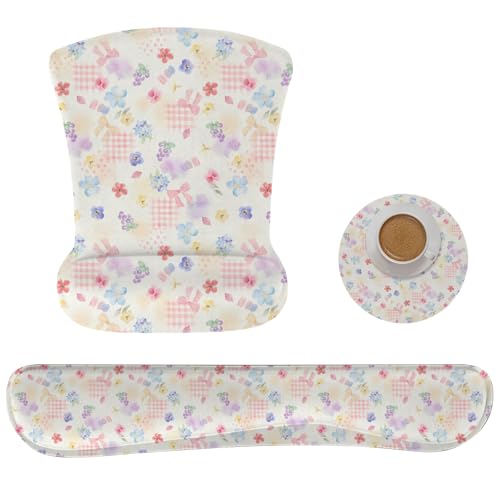AORTDES Ergonomisches Memory-Foam-Tastatur-Mauspad-Set mit Handgelenkauflage, rutschfestes Hand-/Handgelenkkissen für Laptop/Notebook/Desktop/Computer/Gaming/Büro, einfaches Tippen und von AORTDES