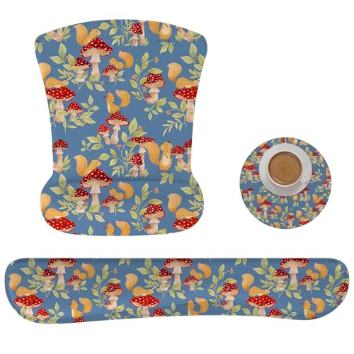 AORTDES Ergonomisches Memory-Foam-Tastatur-Mauspad-Set mit Handgelenkauflage, rutschfestes Hand-/Handgelenkkissen für Laptop/Notebook/Desktop/Computer/Gaming/Büro, einfaches Tippen und von AORTDES