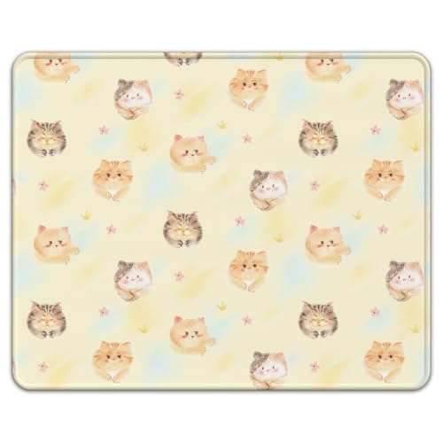 AORTDES Mauspad mit rutschfester Unterseite Mauspads, kompaktes Mauspad für Reisen, langlebiges Material für Büro, Haus und L Katze WMP-43 AORTDES Mauspad mit rutschfester Unterseite Mauspads, kompaktes Mauspad für Reisen, langlebiges Material für Büro, Haus und L Katze WMP-43 von AORTDES