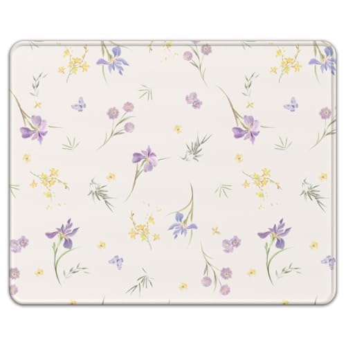 AORTDES Mauspad mit rutschfester Unterseite Mauspads, kompaktes Mauspad für Reisen, langlebiges Material für Büro, Zuhause und L lila Blumen WMP-56 AORTDES Mauspad mit rutschfester Unterseite Mauspads, kompaktes Mauspad für Reisen, langlebiges Material für Büro, Zuhause und L lila Blumen WMP-56 von AORTDES