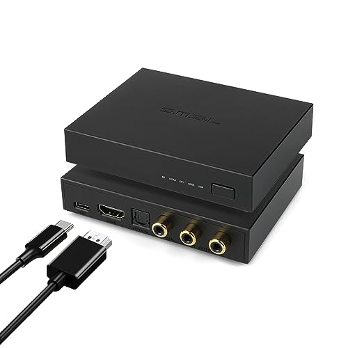 SMSL PS100 Digital-Analog-Audio-Wandler, USB/Optisch/Koaxial/HDMI ARC zu Stereo L/R RCA Ausgang DDC Digital Toslink SPDIF 192kHz DAC Wandler für HDTV, DVD, Blu-Ray Player, Heimkino-Systeme, PS5 von AOSHIDA
