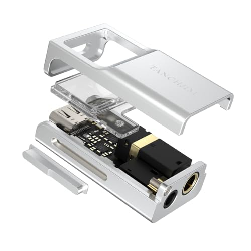 TANCHJIM Space Dual CS43131 Tragbarer USB-DAC/AMP, USB Typ-C auf 3,5 mm SE / 4,4 mm Bal Mini-Kopfhörer-DAC, PCM 32 Bit/768 kHz DSD256 Tragbarer HiFi-DAC mit hoher und niedriger Verstärkung von AOSHIDA