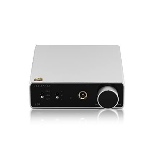 Topping L30 II NFCA Kopfhörerverstärker 3500mW×3500mW 6,35mm RCA Eingang PRE/RCA/HPA Ausgang Home Audio Stereo Desktop Vorverstärker für Kopfhörer/IEM/Ohrhörer/DAC(Silber) von AOSHIDA