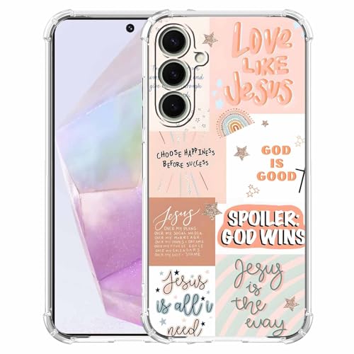 AOSSXIN Boho-Jesus-Collage-Schutzhülle für Samsung Galaxy A35, christliches Zitat, Bibelvers Collage, weiche TPU-Schutzhülle, kompatibel mit Galaxy A35 AOSSXIN Boho-Jesus-Collage-Schutzhülle für Samsung Galaxy A35, christliches Zitat, Bibelvers Collage, weiche TPU-Schutzhülle, kompatibel mit Galaxy A35 von AOSSXIN