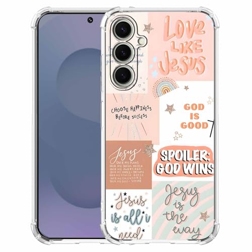 AOSSXIN Boho-Jesus-Collage-Schutzhülle für Samsung Galaxy S25+, christliches Zitat, Bibelvers-Muster, weiche TPU-Schutzhülle, kompatibel mit Galaxy S25 Plus AOSSXIN Boho-Jesus-Collage-Schutzhülle für Samsung Galaxy S25+, christliches Zitat, Bibelvers-Muster, weiche TPU-Schutzhülle, kompatibel mit Galaxy S25 Plus von AOSSXIN