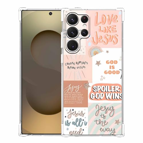 AOSSXIN Boho-Jesus-Collage-Schutzhülle für Samsung Galaxy S25 Ultra, christliches Zitat, Bibelvers-Muster, weiche TPU-Schutzhülle, kompatibel mit Galaxy S25 Ultra AOSSXIN Boho-Jesus-Collage-Schutzhülle für Samsung Galaxy S25 Ultra, christliches Zitat, Bibelvers-Muster, weiche TPU-Schutzhülle, kompatibel mit Galaxy S25 Ultra von AOSSXIN