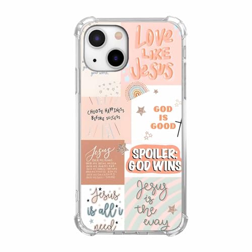 AOSSXIN Boho-Jesus-Collage-Schutzhülle für iPhone 14, christliches Zitat, Bibelvers-Muster, weiche TPU-Schutzhülle, kompatibel mit iPhone 14 AOSSXIN Boho-Jesus-Collage-Schutzhülle für iPhone 14, christliches Zitat, Bibelvers-Muster, weiche TPU-Schutzhülle, kompatibel mit iPhone 14 von AOSSXIN