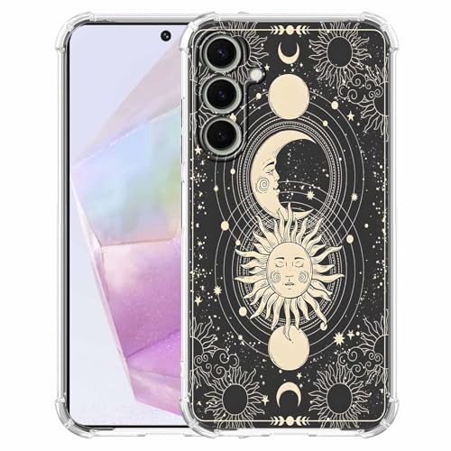 AOSSXIN Schutzhülle für Samsung Galaxy A35, Motiv: himmlische Sonne, Mond und Stern, magisches Boho-Illustrationsmuster, trendige, weiche TPU-Schutzhülle für Galaxy A35, Schwarz AOSSXIN Schutzhülle für Samsung Galaxy A35, Motiv: himmlische Sonne, Mond und Stern, magisches Boho-Illustrationsmuster, trendige, weiche TPU-Schutzhülle für Galaxy A35, Schwarz von AOSSXIN