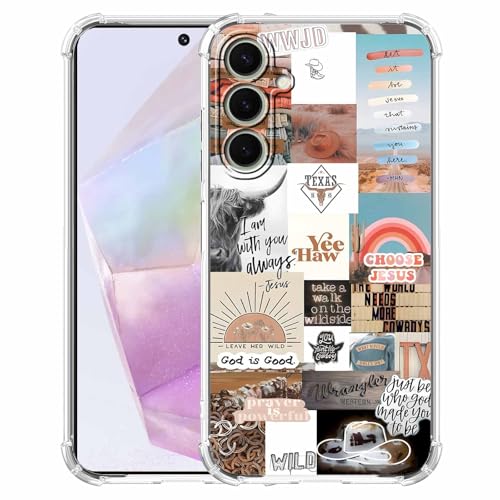 AOSSXIN Schutzhülle für Samsung Galaxy A35, christliche Zitate und Western-Cowgirl-Collage, trendige TPU-Schutzhülle für Galaxy A35 AOSSXIN Schutzhülle für Samsung Galaxy A35, christliche Zitate und Western-Cowgirl-Collage, trendige TPU-Schutzhülle für Galaxy A35 von AOSSXIN