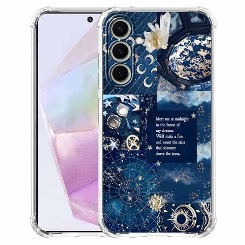 AOSSXIN Schutzhülle für Samsung Galaxy A35 im Vintage-Stil, Motiv: himmlische Sonne, Mond, Stern, Collage, ästhetisches Weltraum-Konstellationsmuster, trendige, weiche TPU-Stoßdämpfer-Schutzhülle für AOSSXIN Schutzhülle für Samsung Galaxy A35 im Vintage-Stil, Motiv: himmlische Sonne, Mond, Stern, Collage, ästhetisches Weltraum-Konstellationsmuster, trendige, weiche TPU-Stoßdämpfer-Schutzhülle für von AOSSXIN