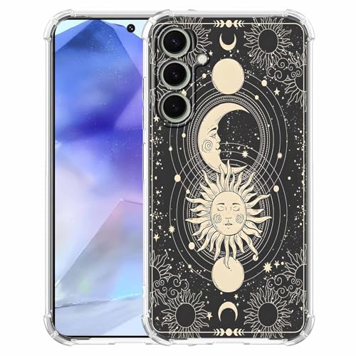 AOSSXIN Schutzhülle für Samsung Galaxy A55, Motiv: Himmelssonne, Mond und Stern, magisches Boho-Illustrationsmuster, trendige, weiche TPU-Schutzhülle für Galaxy A55, Schwarz AOSSXIN Schutzhülle für Samsung Galaxy A55, Motiv: Himmelssonne, Mond und Stern, magisches Boho-Illustrationsmuster, trendige, weiche TPU-Schutzhülle für Galaxy A55, Schwarz von AOSSXIN