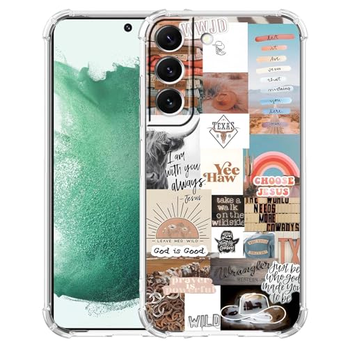 AOSSXIN Schutzhülle für Samsung Galaxy S22+, christliche Zitate und Western-Collage, trendige TPU-Schutzhülle für Galaxy S22 Plus AOSSXIN Schutzhülle für Samsung Galaxy S22+, christliche Zitate und Western-Collage, trendige TPU-Schutzhülle für Galaxy S22 Plus von AOSSXIN