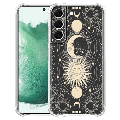 AOSSXIN Schutzhülle für Samsung Galaxy S22 Plus, Motiv: himmlische Sonne, Mond und Stern, magisches Boho-Illustrationsmuster, trendige, weiche TPU-Schutzhülle für Galaxy S22 Plus, Schwarz AOSSXIN Schutzhülle für Samsung Galaxy S22 Plus, Motiv: himmlische Sonne, Mond und Stern, magisches Boho-Illustrationsmuster, trendige, weiche TPU-Schutzhülle für Galaxy S22 Plus, Schwarz von AOSSXIN