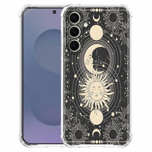 AOSSXIN Schutzhülle für Samsung Galaxy S25, Motiv: Himmelssonne, Mond und Stern, magisches Boho-Illustrationsmuster, trendige, weiche TPU-Schutzhülle für Galaxy S25, Schwarz AOSSXIN Schutzhülle für Samsung Galaxy S25, Motiv: Himmelssonne, Mond und Stern, magisches Boho-Illustrationsmuster, trendige, weiche TPU-Schutzhülle für Galaxy S25, Schwarz von AOSSXIN