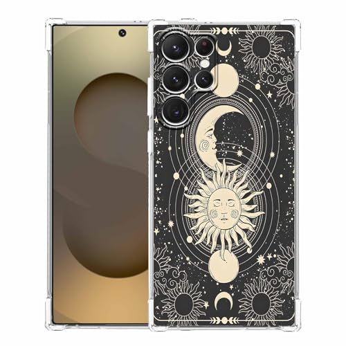 AOSSXIN Schutzhülle für Samsung Galaxy S25 Ultra, Motiv: Himmelssonne, Mond und Stern, magisches Boho-Illustrationsmuster, trendige, weiche TPU-Schutzhülle für Galaxy S25 Ultra, Schwarz AOSSXIN Schutzhülle für Samsung Galaxy S25 Ultra, Motiv: Himmelssonne, Mond und Stern, magisches Boho-Illustrationsmuster, trendige, weiche TPU-Schutzhülle für Galaxy S25 Ultra, Schwarz von AOSSXIN