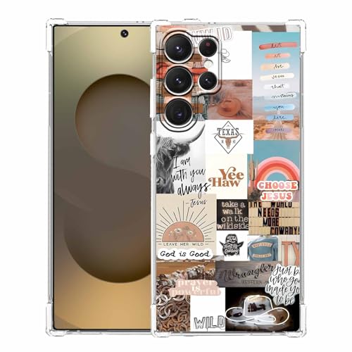AOSSXIN Schutzhülle für Samsung Galaxy S25 Ultra, christliche Zitate und Western-Collage, trendige TPU-Schutzhülle für Galaxy S25 Ultra AOSSXIN Schutzhülle für Samsung Galaxy S25 Ultra, christliche Zitate und Western-Collage, trendige TPU-Schutzhülle für Galaxy S25 Ultra von AOSSXIN