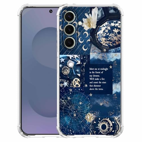 AOSSXIN Schutzhülle für Samsung Galaxy S25 im Vintage-Stil, Motiv: himmlische Sonne, Mond, Stern, Collage, ästhetisches Weltraum-Konstellationsmuster, trendige, weiche TPU-Stoßdämpfer-Schutzhülle für AOSSXIN Schutzhülle für Samsung Galaxy S25 im Vintage-Stil, Motiv: himmlische Sonne, Mond, Stern, Collage, ästhetisches Weltraum-Konstellationsmuster, trendige, weiche TPU-Stoßdämpfer-Schutzhülle für von AOSSXIN