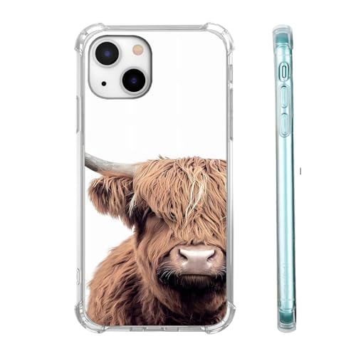 AOSSXIN Schutzhülle für iPhone 13, Motiv: Schottische Hochlandrinder, coole Kuh-Schutzhülle für Jungen, Mädchen, weiches TPU, stoßfest, Braun AOSSXIN Schutzhülle für iPhone 13, Motiv: Schottische Hochlandrinder, coole Kuh-Schutzhülle für Jungen, Mädchen, weiches TPU, stoßfest, Braun von AOSSXIN