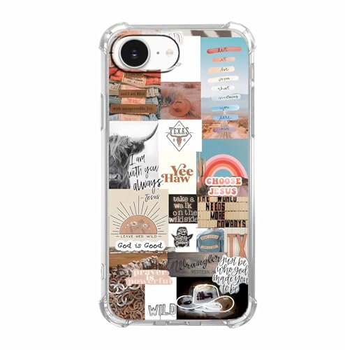AOSSXIN Schutzhülle für iPhone 16e, Jesus und Cowboy, christliche Zitate und Western-Collage, trendige TPU-Schutzhülle für iPhone 16e AOSSXIN Schutzhülle für iPhone 16e, Jesus und Cowboy, christliche Zitate und Western-Collage, trendige TPU-Schutzhülle für iPhone 16e von AOSSXIN