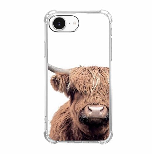 AOSSXIN Schutzhülle für iPhone 16e, Motiv: schottisches Hochlandrind, cooles Kuh, Wildtiermuster, weiches TPU, stoßfest, Braun AOSSXIN Schutzhülle für iPhone 16e, Motiv: schottisches Hochlandrind, cooles Kuh, Wildtiermuster, weiches TPU, stoßfest, Braun von AOSSXIN