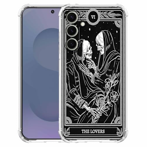 AOSSXIN The Lovers Tarotkarten-Hülle für Samsung Galaxy S25+, Trippy Hippie schwarzes Totenkopf-Muster, weiche TPU-Schutzhülle, kompatibel mit Galaxy S25 Plus AOSSXIN The Lovers Tarotkarten-Hülle für Samsung Galaxy S25+, Trippy Hippie schwarzes Totenkopf-Muster, weiche TPU-Schutzhülle, kompatibel mit Galaxy S25 Plus von AOSSXIN