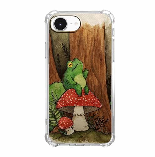 AOSSXIN Toad Stool Watorcolor Schutzhülle kompatibel mit iPhone 16e, ästhetisches Cottagecore-Frosch-Pilz-Muster, trendige, weiche TPU-Stoßdämpferhülle für iPhone 16e AOSSXIN Toad Stool Watorcolor Schutzhülle kompatibel mit iPhone 16e, ästhetisches Cottagecore-Frosch-Pilz-Muster, trendige, weiche TPU-Stoßdämpferhülle für iPhone 16e von AOSSXIN