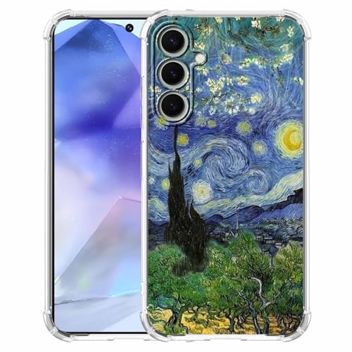 AOSSXIN Van Gogh Gemälde-Schutzhülle für Samsung Galaxy A55, Van Gogh Artworks Collage, trendige, coole, stoßfeste TPU-Schutzhülle für Galaxy A55 von AOSSXIN