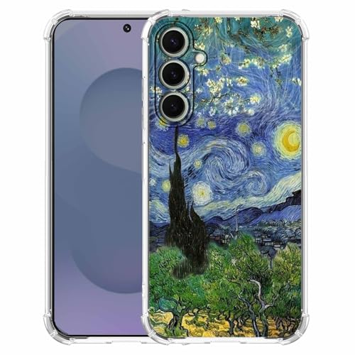 AOSSXIN Van Gogh Gemälde-Schutzhülle für Samsung Galaxy S25, Van Gogh Artworks Collage, trendige, coole, stoßfeste TPU-Schutzhülle für Galaxy S25 von AOSSXIN