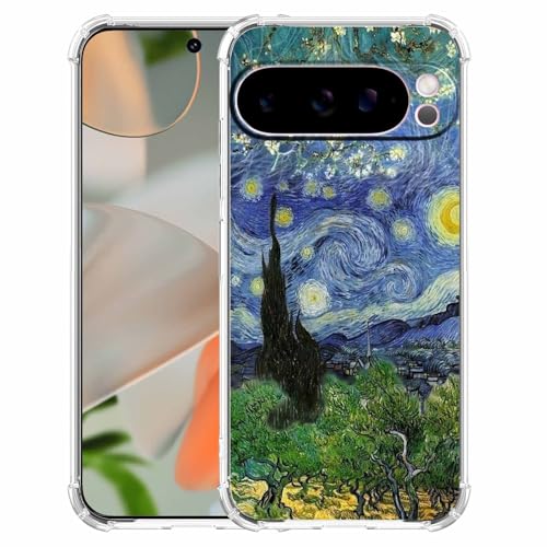 AOSSXIN Van Gogh Paintings Artworks Collage, trendige, coole, stoßfeste weiche TPU-Schutzhülle für Google Pixel 9 Pro XL, transparent von AOSSXIN