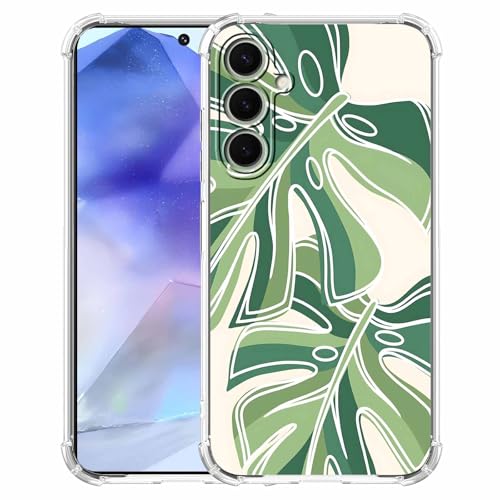 Monstera Leaves-Hülle, kompatibel mit Samsung Galaxy A55, minimalistisches Pflanzenlinienmuster, trendige TPU-Schutzhülle für Galaxy A55 Monstera Leaves-Hülle, kompatibel mit Samsung Galaxy A55, minimalistisches Pflanzenlinienmuster, trendige TPU-Schutzhülle für Galaxy A55 von AOSSXIN