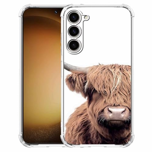 Schutzhülle für Samsung Galaxy S23 Plus, Motiv: schottisches Hochlandrind, cooles Kuh, Wildtiermuster, weiches TPU, stoßfest, Braun Schutzhülle für Samsung Galaxy S23 Plus, Motiv: schottisches Hochlandrind, cooles Kuh, Wildtiermuster, weiches TPU, stoßfest, Braun von AOSSXIN