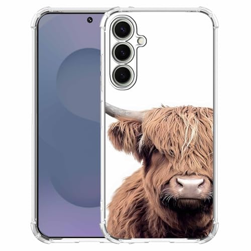 Schutzhülle für Samsung Galaxy S25, Motiv: schottisches Hochlandrind, cooles Kuh, Wildtiermuster, weiches TPU, stoßfest, Braun Schutzhülle für Samsung Galaxy S25, Motiv: schottisches Hochlandrind, cooles Kuh, Wildtiermuster, weiches TPU, stoßfest, Braun von AOSSXIN