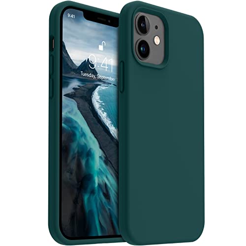 AOTESIER Flüssigsilikon-Hülle, kompatibel mit iPhone 12 Mini, 5.4 Zoll (13.7 cm) (2020), ultradünne Passform, Premium, weiches Flüssigsilikon, Stoßfänger, Handyhülle für iPhone 12 Mini (Blaugrün) von AOTESIER