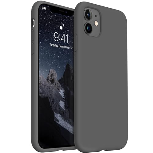 AOTESIER Kompatibel mit iPhone 11 Hülle, verbessertes Flüssigsilikon mit [militärischem stoßfestem Schutz] [weiches kratzfestes Mikrofaserfutter] Handyhülle für iPhone 11, 6,1 Zoll, Weltraumgrau von AOTESIER