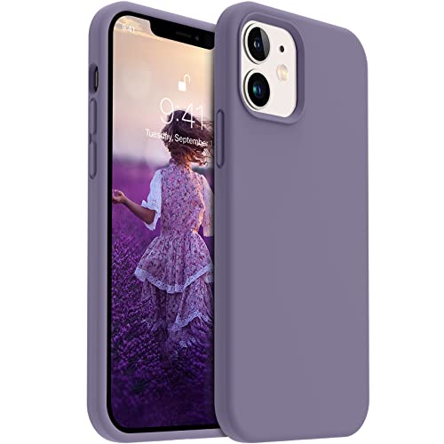 AOTESIER Kompatibel mit iPhone 12 Hülle und iPhone 12 Pro Hülle 6.1 Zoll, seidige Berührung, Premium, weiches Flüssigsilikon, Gummi, Rundumschutz, flexible Stoßfängerhülle (Lavender) von AOTESIER