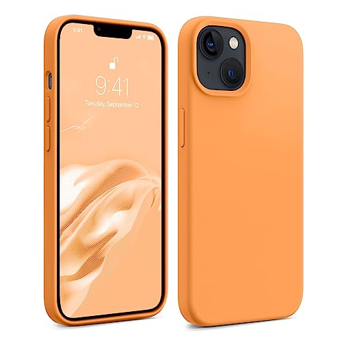 AOTESIER Kompatibel mit iPhone 14 Hülle, Silky Touch Premium Soft Liquid Silikon Gummi Anti-Fingerabdruck Ganzkörper-Schutzhülle Bumper Handyhülle für iPhone 14, 6,1 Zoll (Orange) von AOTESIER